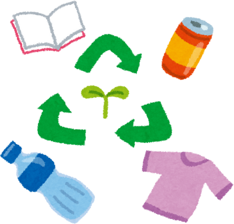 Recycling Concept Illustration with Symbol and Items